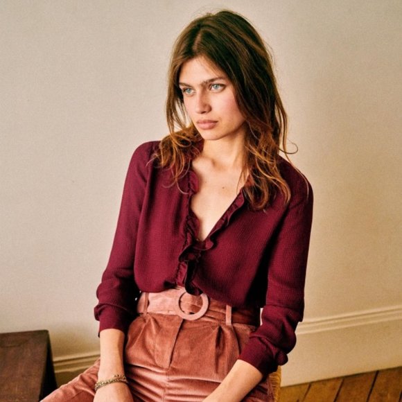 Sezane Tops - Sezane Luce Blouse Bordeaux